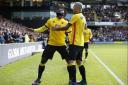 Isaac Success celebrates his first Watford goal. Picture: Action Images
