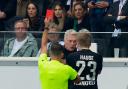 David Moyes is shown a red card by referee Jesus Gil Manzano