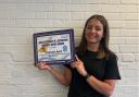 Stephanie Hand from Chadwell Heath Academy with her Jack Petchey Foundation certificate