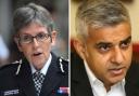 Sadiq Khan has backed Metropolitan Police Commissioner Dame Cressida Dick over the Met's investiation of Covid rule breaking at Downing Street. Photos: Newsquest/PA