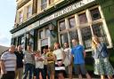 Regulars and staff with Jess Dickenson, right, who has started an online petition to save the The Birkbeck Tavern