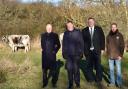 Chingford and Woodford Green MP, Sir Iain Duncan Smith  and the minister for Food, Farming and Fisheries, Mark Spencer at Epping Forest with Ben Murphy and COL staff (Image: City of London Corporation)