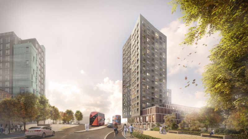 Artist impression of how the new tower block at the site of Juniper House in Walthamstow will look.