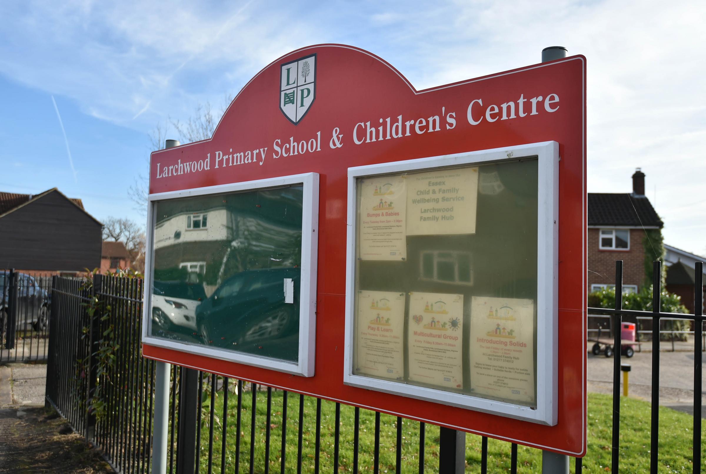 Larchwood Primary School in Pilgrims Hatch, Brentwood, Essex, where pupils are being tested for the new Omicron variant of Covid-19 after a person was confirmed to have contracted the variant. Picture date: Monday November 29, 2021.