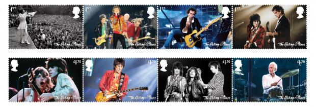 East London and West Essex Guardian Series: The Rolling Stones are only the fourth music group to feature in a dedicated stamp issue. (Royal Mail)