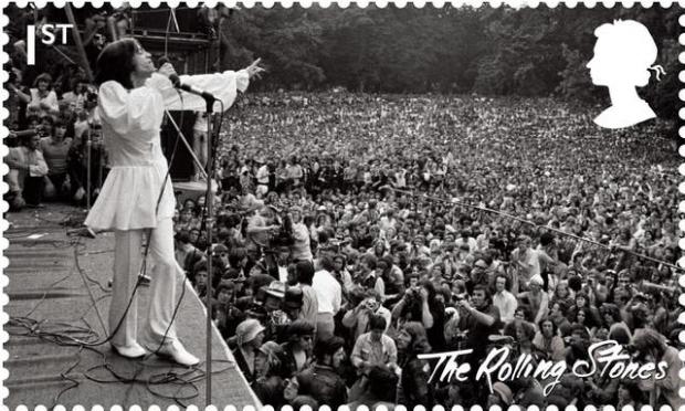 East London and West Essex Guardian Series: Rolling Stones stamp from their Hyde Park performance in 1969 (Royal Mail/PA)