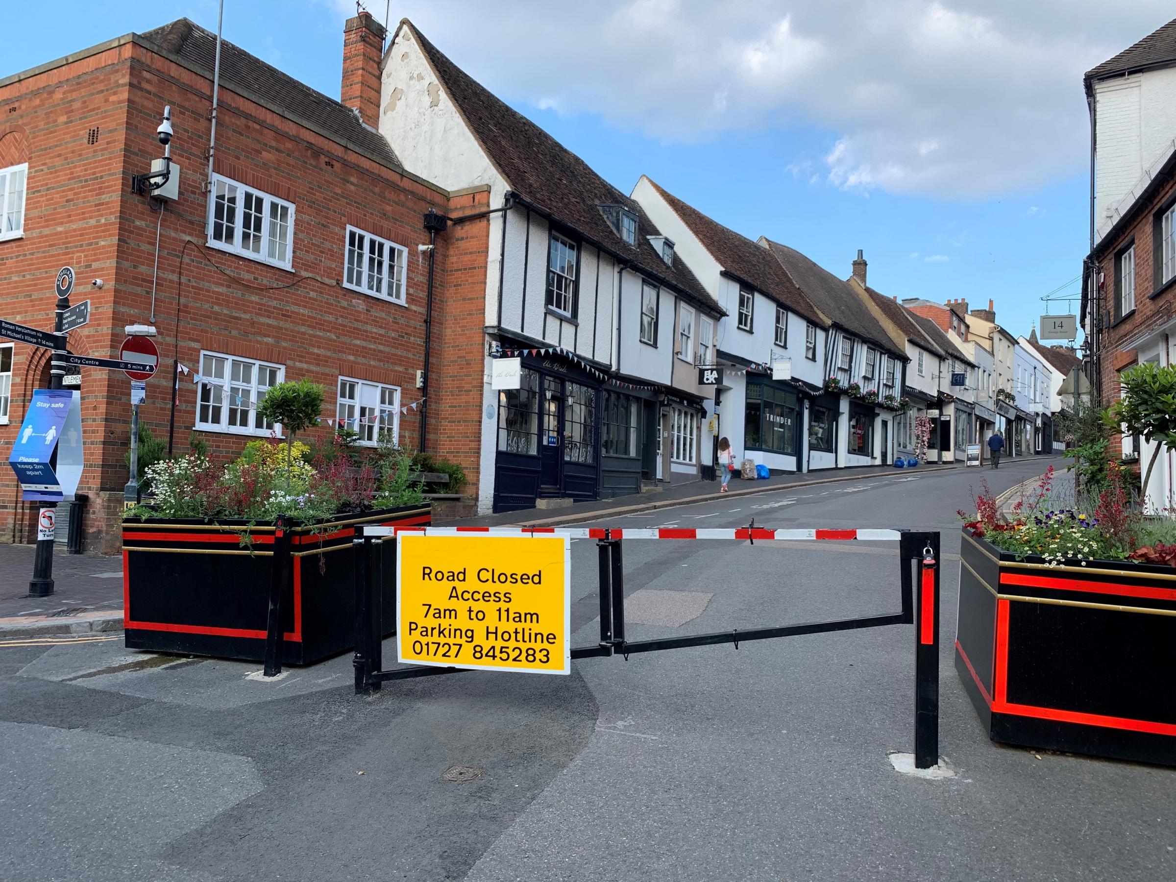 Covid-related road closures such as this in George Street, St Albans, are often still in place