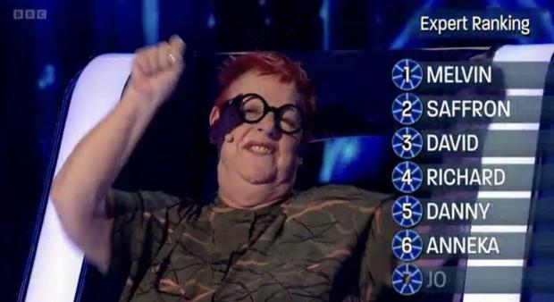 East London and West Essex Guardian Series: Jo Brand comes last in The Wheel celebrity expert rankings. Credit: BBC