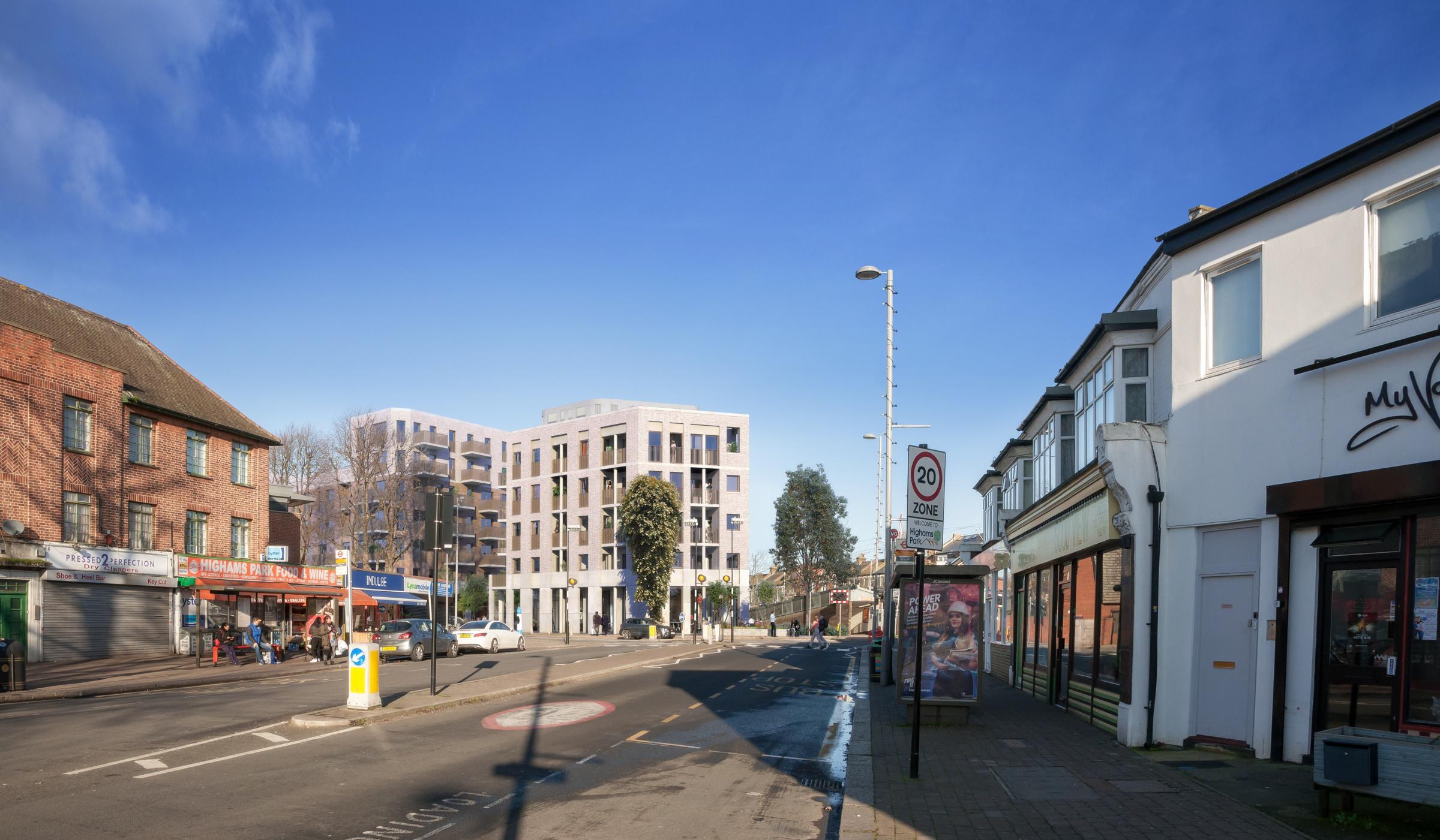 An artist\s impression of the view from Winchester Road, Highams Park. Image: Stephen Davy Peter Smith Architects