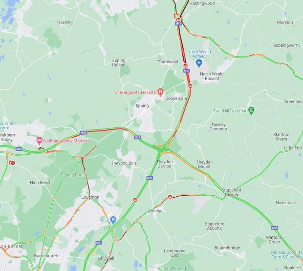 M11 delays near Chigwell after ‘serious incident’