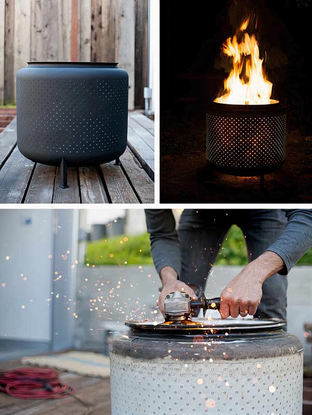 East London and West Essex Guardian Series: The washing machine drum firepit is both elegant and eco. Picture: ManoMano