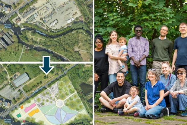East London Waterworks Park plan (left) and members (right) Picture: Jonathan Perugia / Gaia Visual