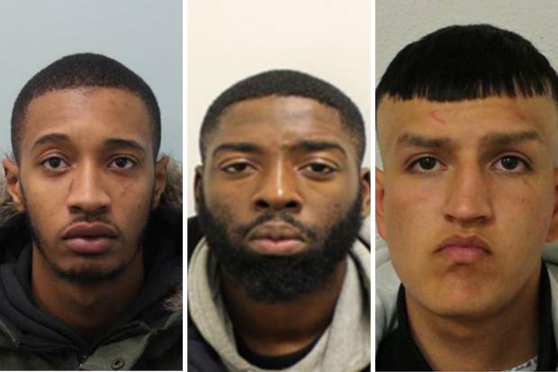 East London and West Essex Guardian Series: Tyler Moore, left, was found guilty of murder at the Old Bailey on July 7, while Jonathan Makengo, centre, and Moeez Bangash, right, were found guilty of manslaughter on the same day. Credit: Met Police