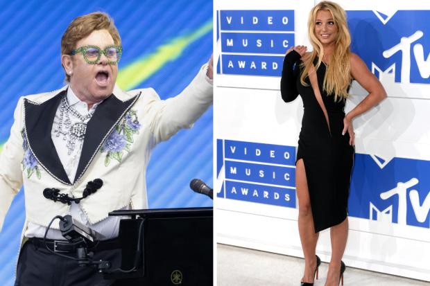 Elton John and Britney Spears. Credit: PA