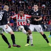 Steven Bergwijn in Europea League action for PSV Eindhoven. Picture: Action Images