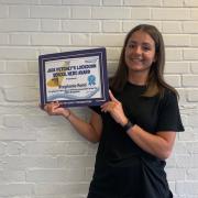 Stephanie Hand from Chadwell Heath Academy with her Jack Petchey Foundation certificate