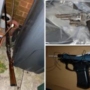 Some of the guns seized in Met Police raids tackling violent crime. Picture: Met Police.