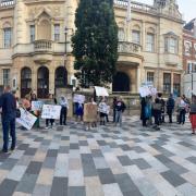 Protestors outside Redbridge Town Hall on 23 September Image: Josh Mellor