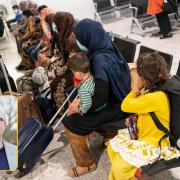 Refugees at Heathrow Airport after arriving on an evacuation flight from Afghanistan. Main picture: PA