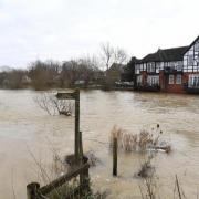 The River Roding after it burst its banks in Abridge