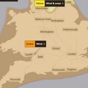 An amber weather warning is in place for Hertfordshire on Friday February 18. Credit: Met Office