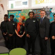 Will Quince MP (second on right) and headteacher Kerrie Marshall (middle) during a visit to Redbridge Alternative Provision. Image: LDRS (permission granted for all children to be photographed)