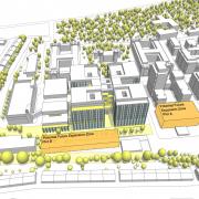 Two potential expansion zones have been identified for Whipps Cross, Plot A has received outline planning approval as a second multi-storey car park and Plot B is the hospitals service yard. Image: Barts Health