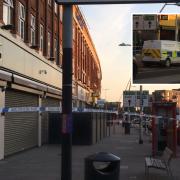A police cordon and forensics van in Cranbrook Road in Gants Hill, near Ilford, on Wednesday
