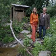 Royal Horticultural Society (RHS) of Best Show Garden designers Lulu Urquhart and Adam Hunt posing in their 'Rewilding Great Britain Landscape' garden at the RHS Chelsea Flower Show. Picture: PA