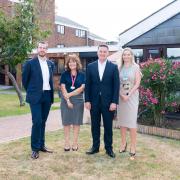MP Wes Streeting with staff at Pinewood care home