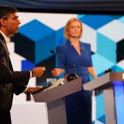 Rishi Sunak and Liz Truss taking part in the BBC Tory leadership debate. Picture: PA