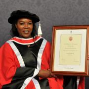 Anne Wafula Strike received an honorary degree from the University of Essex. Picture: University of Essex