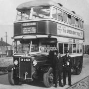 A bus driver and conductor in Cherrydown Avenue in the 1930s. Credit: Gary Stone