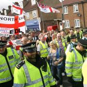 EDL supporters marching through Walthamstow last month.