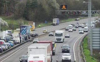 The M25 and surrounding junctions have been severely affected following a crash
