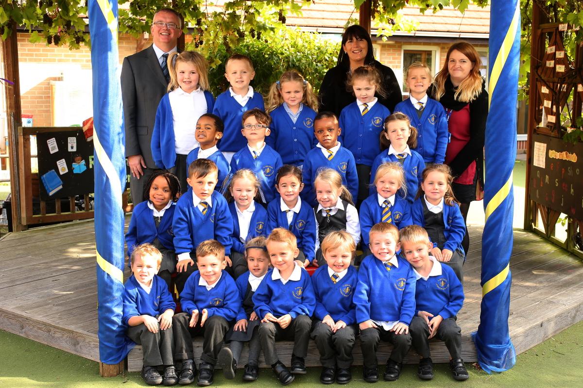 Reception Class B at St John Fisher Catholic Primary School. Loughton. Essex. (1/10/2015) EL85486_2